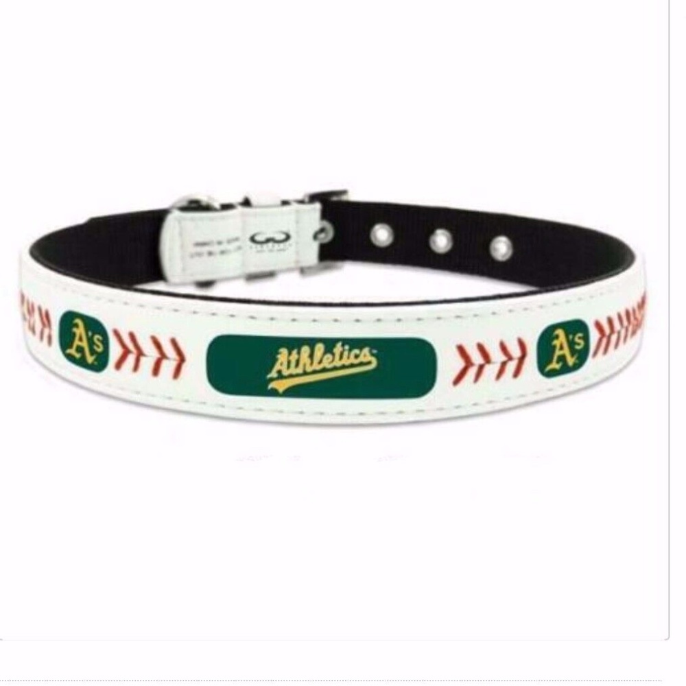 NEW Oakland A's Athletics Classic Leather Baseball Collar Large 1" 28" NWT